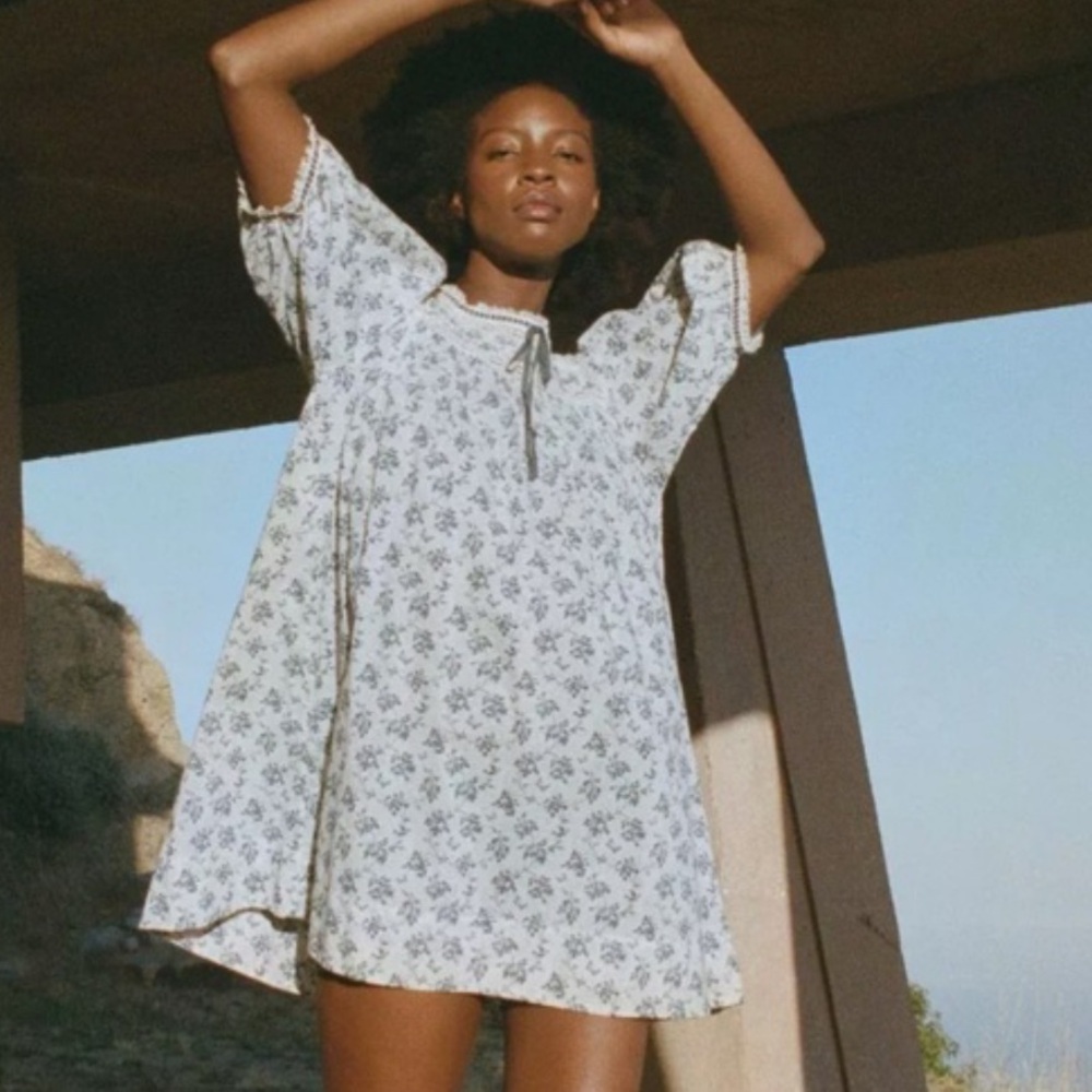 Doen Blue Floral Mini Dress SOLD